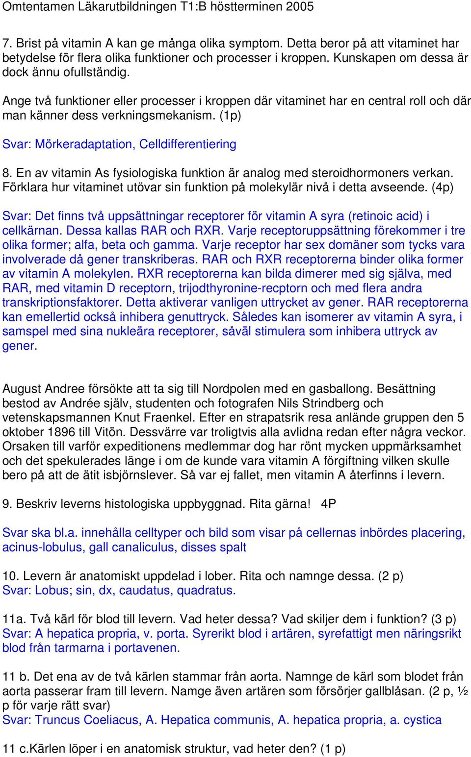 En av vitamin As fysiologiska funktion är analog med steroidhormoners verkan. Förklara hur vitaminet utövar sin funktion på molekylär nivå i detta avseende.