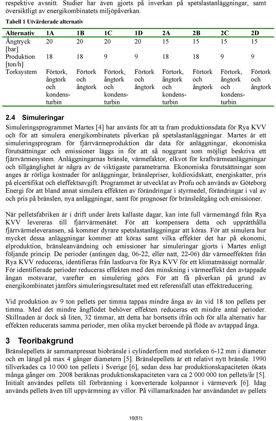 och ångtork Förtork, ångtork och kondensturbin Förtork och ångtork Förtork, ångtork och kondensturbin Förtork och ångtork Förtork, ångtork och kondensturbin Förtork och ångtork 2.