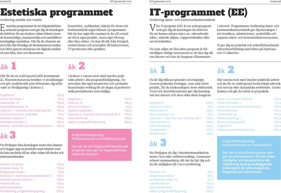 Här får du chansen att utveckla din förmåga att kommunicera tankar och idéer genom moderna och digitala medier så som film, foto och illustration. åk 1 Här får du en stabil grund inför kommande år.