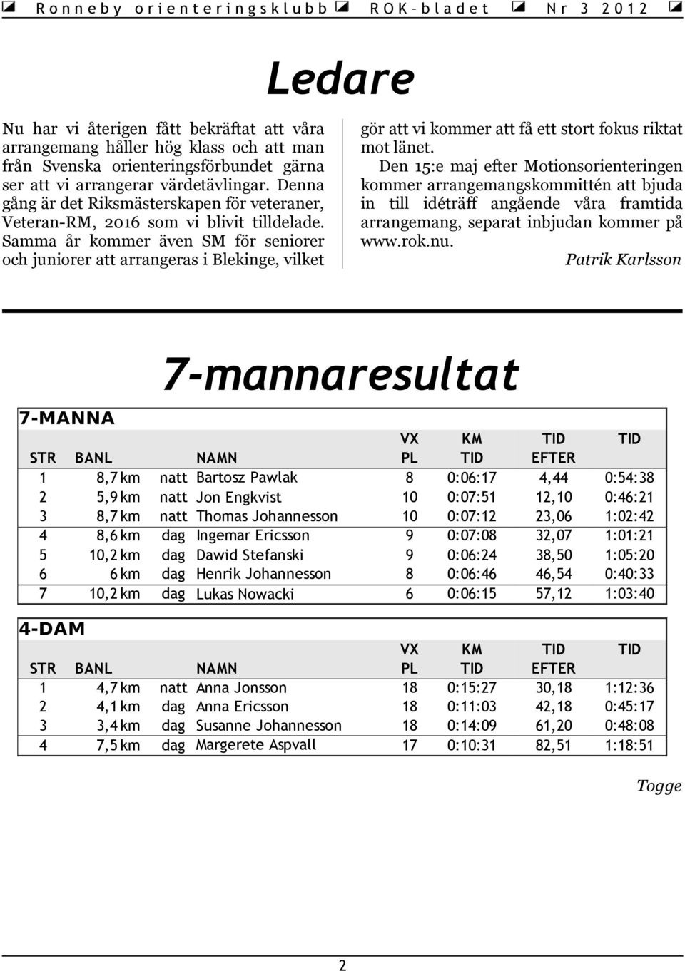 Samma år kommer även SM för seniorer och juniorer att arrangeras i Blekinge, vilket gör att vi kommer att få ett stort fokus riktat mot länet.