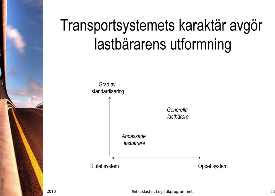 standardisering Generella lastbärare