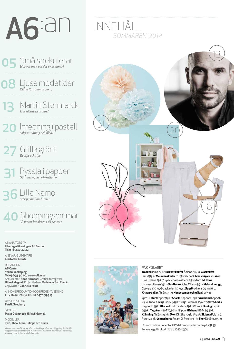 egna dekorationer 36 Lilla Namo Stor på hiphop-himlen Shoppingsommar 40 Vi möter besökarna på centret 27 8 A6:AN UTGES AV Företagarföreningen A6 Center Tel 036-440 42 42 ANSVARIG UTGIVARE Kristoffer