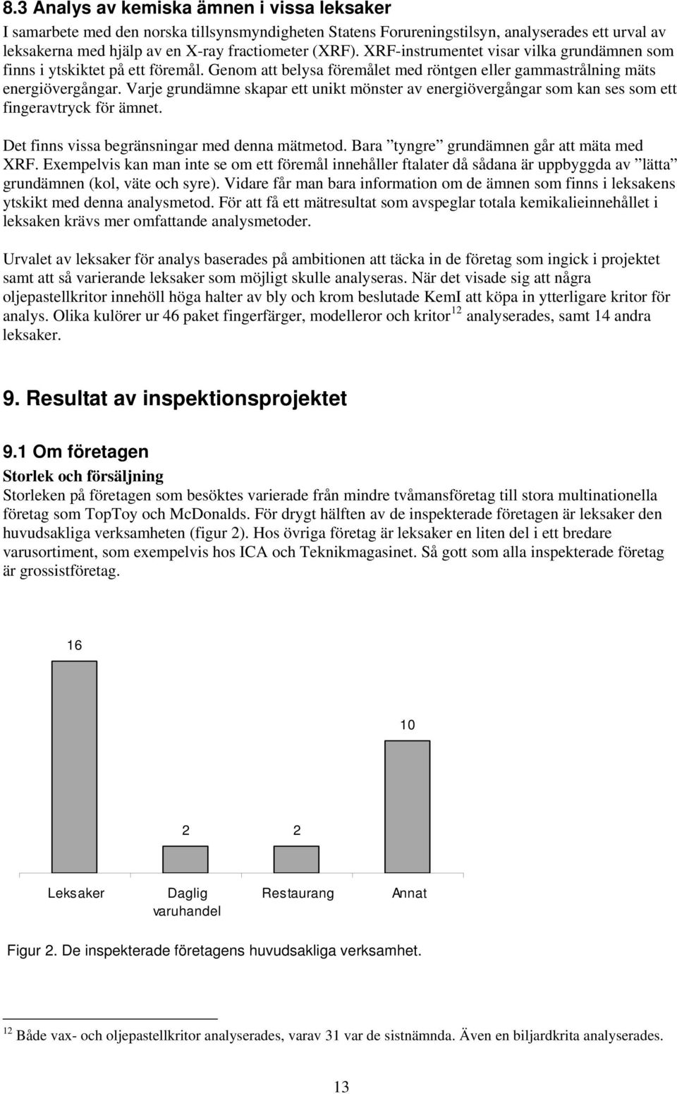 Varje grundämne skapar ett unikt mönster av energiövergångar som kan ses som ett fingeravtryck för ämnet. Det finns vissa begränsningar med denna mätmetod. Bara tyngre grundämnen går att mäta med XRF.