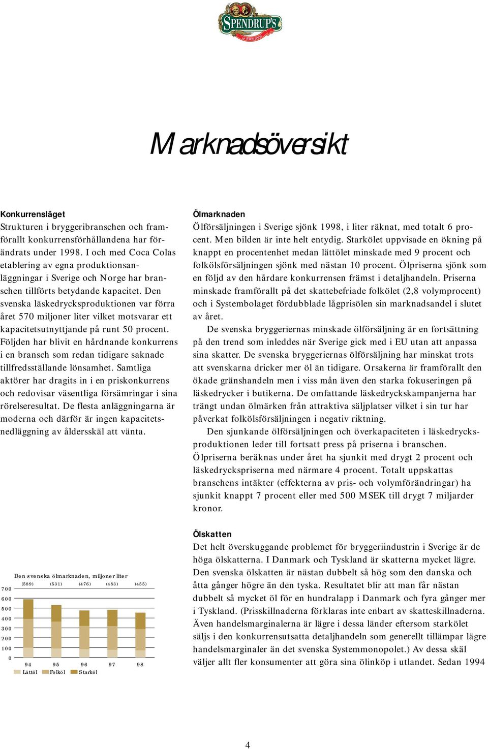 Den svenska läskedrycksproduktionen var förra året 57 miljoner liter vilket motsvarar ett kapacitetsutnyttjande på runt 5 procent.