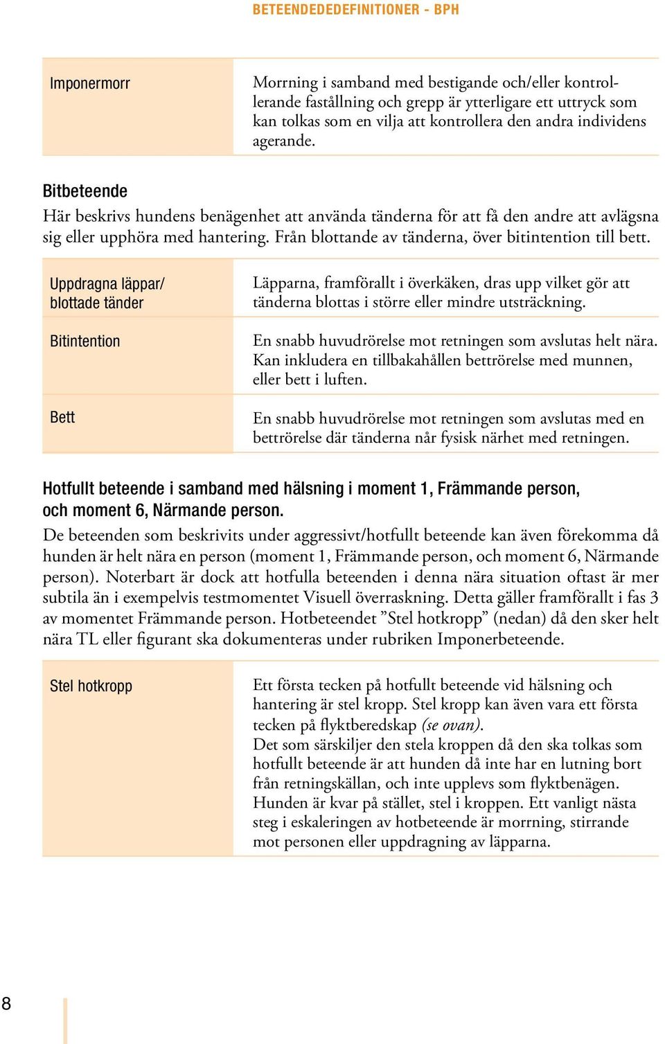 Uppdragna läppar/ blottade tänder Bitintention Bett Läpparna, framförallt i överkäken, dras upp vilket gör att tänderna blottas i större eller mindre utsträckning.