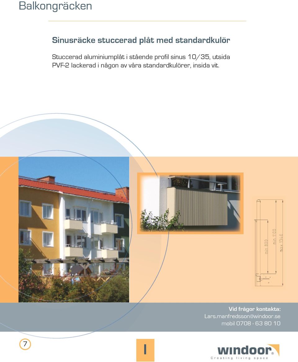 stående profil sinus 10/35, utsida PVF-2