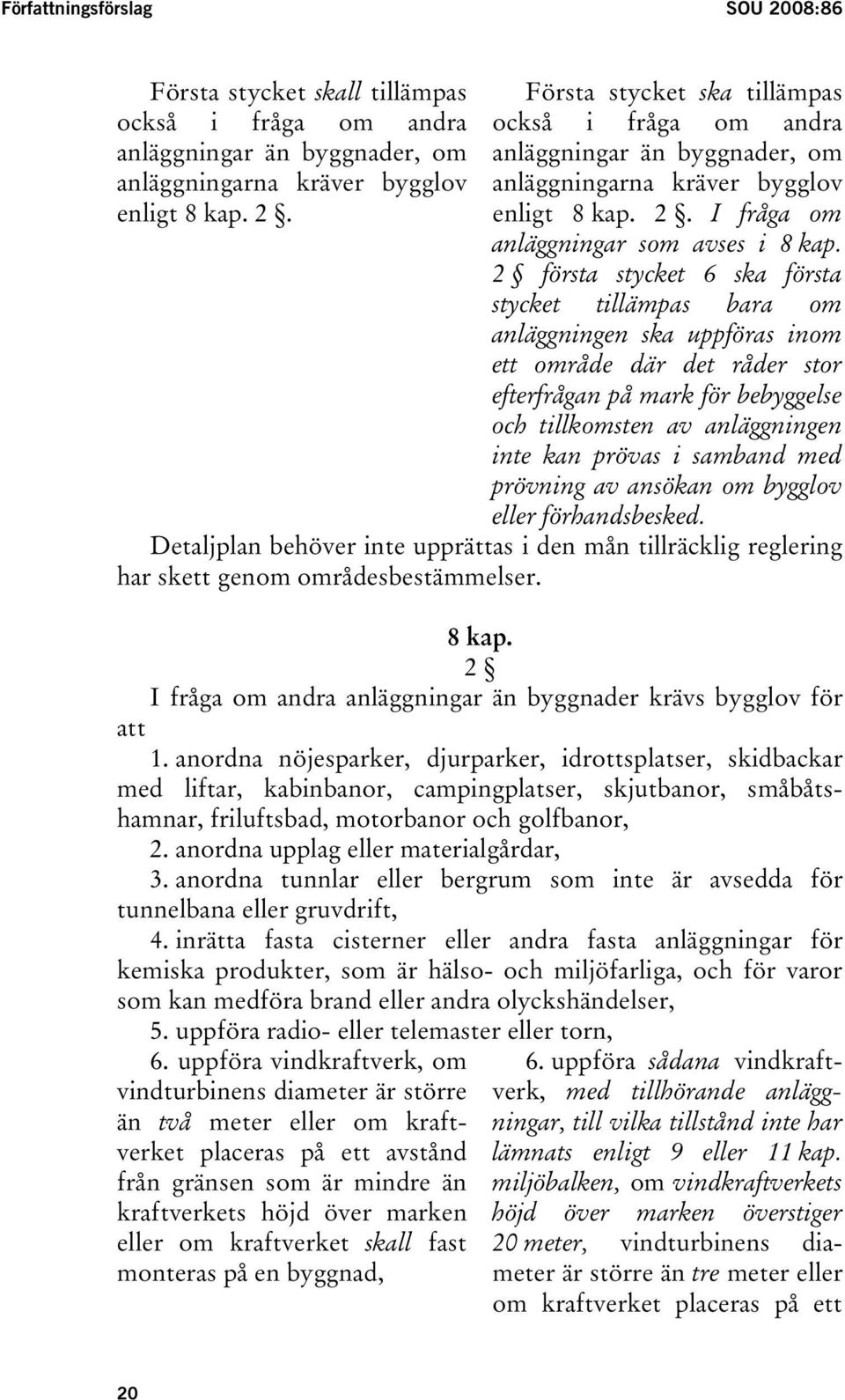 2 första stycket 6 ska första stycket tillämpas bara om anläggningen ska uppföras inom ett område där det råder stor efterfrågan på mark för bebyggelse och tillkomsten av anläggningen inte kan prövas