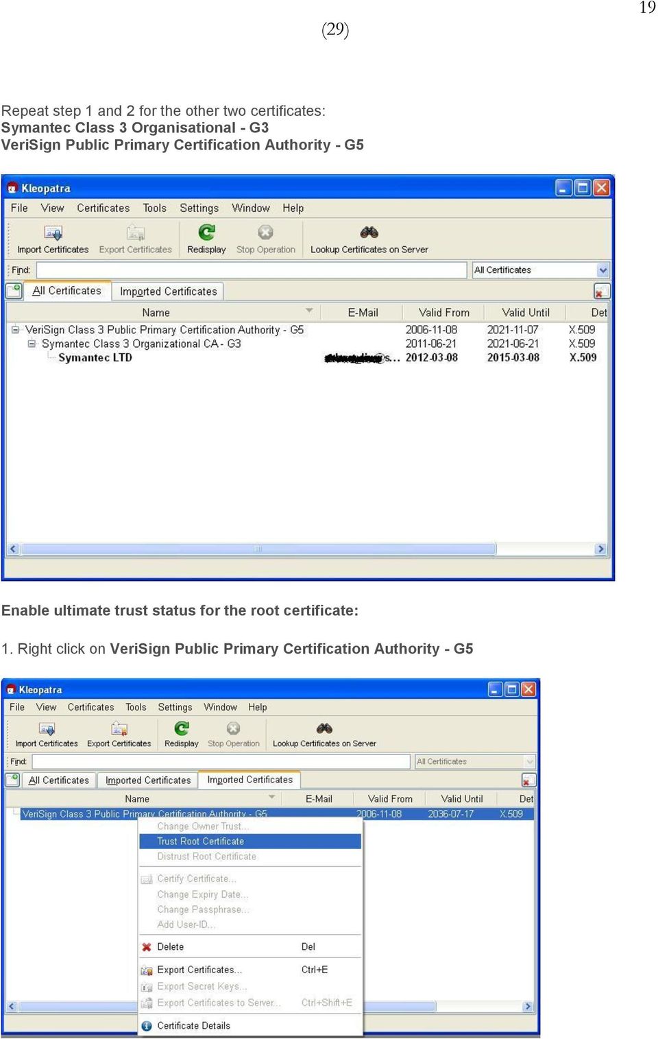 Authority - G5 Enable ultimate trust status for the root