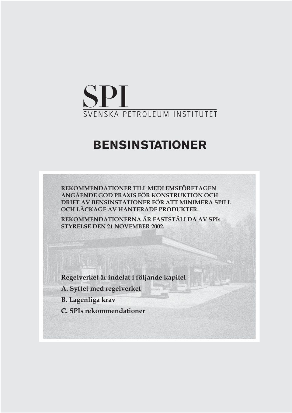 REKOMMENDATIONERNA ÄR FASTSTÄLLDA AV SPIs STYRELSE DEN 21 NOVEMBER 2002.