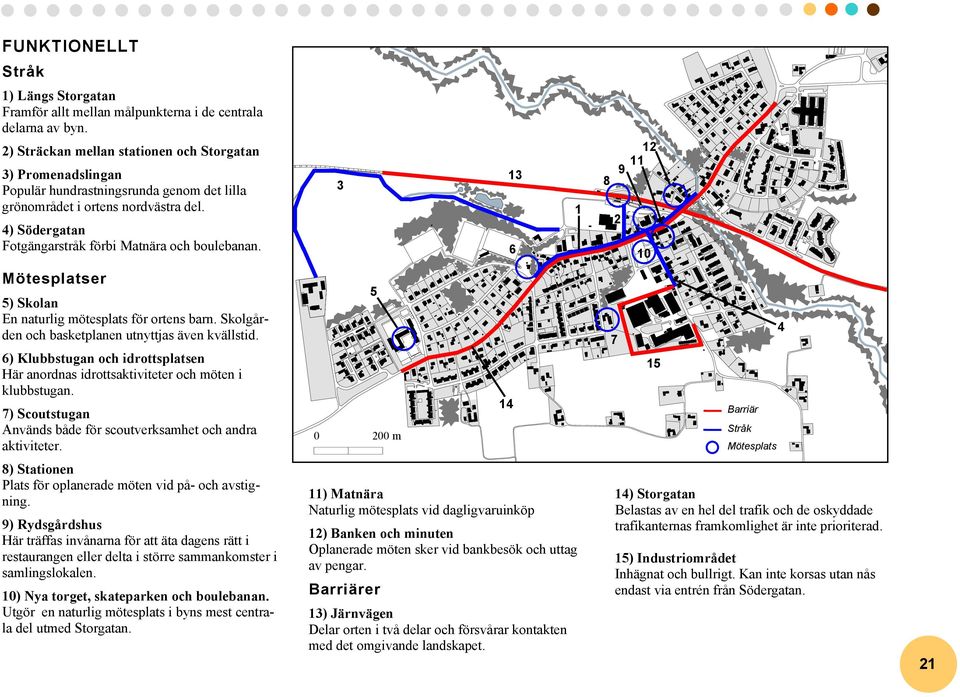 3 13 6 1 12 11 9 8 2 10 Mötesplatser 5) Skolan En naturlig mötesplats för ortens barn. Skolgården och basketplanen utnyttjas även kvällstid.