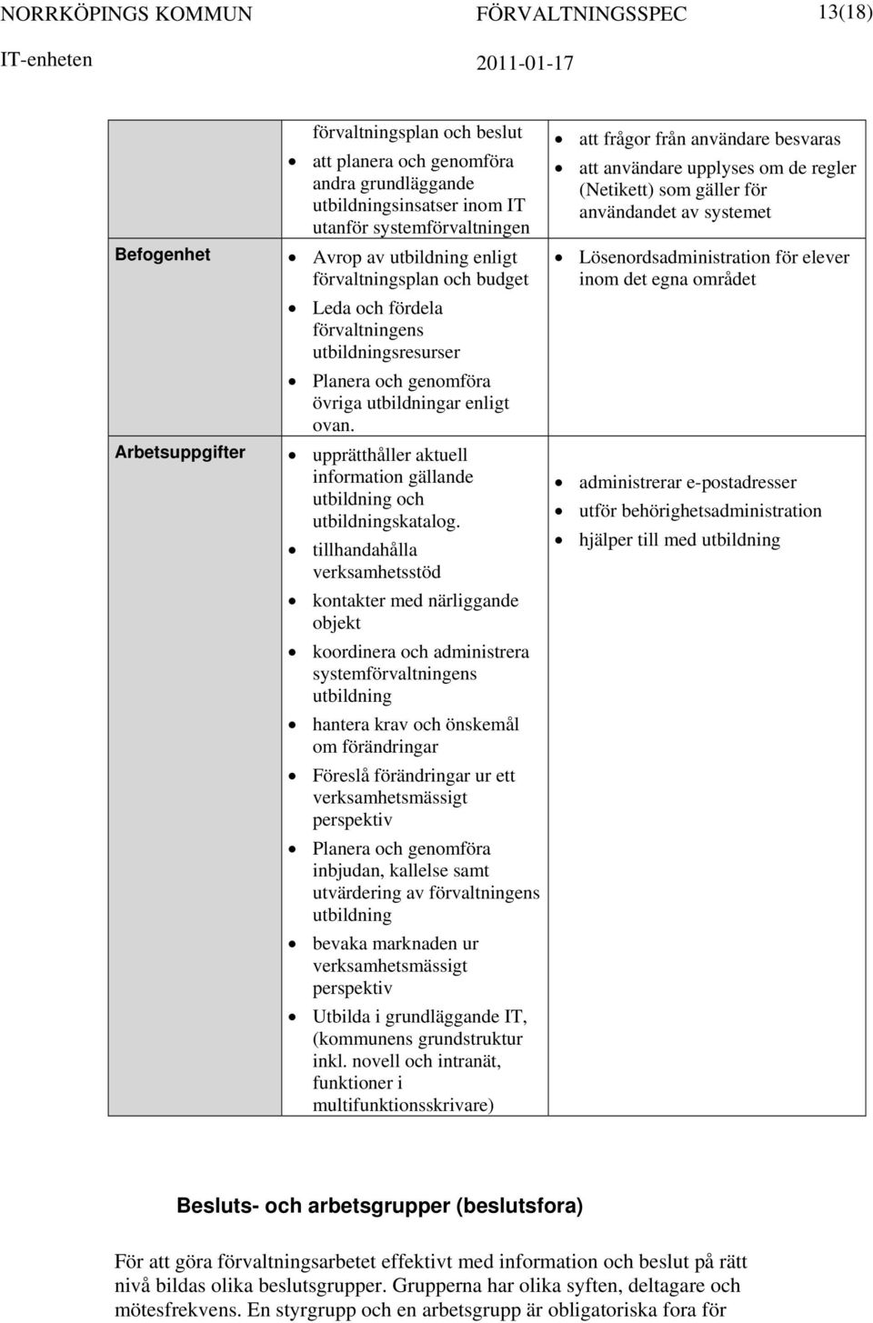 upprätthåller aktuell information gällande utbildning och utbildningskatalog.