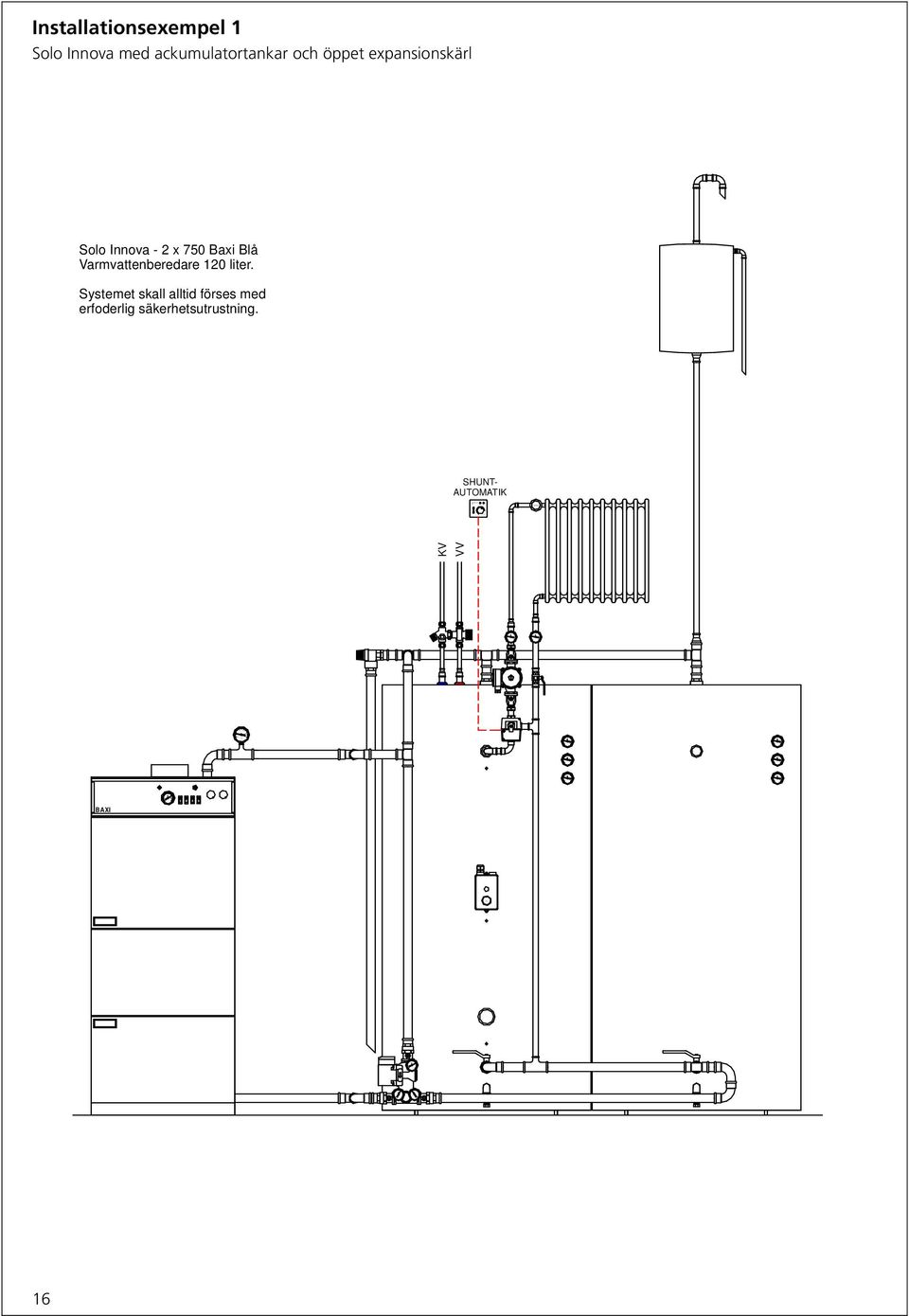 6 0 0 1 2 0 6 0 0 1 2 0 6 0 0 1 2 0 1 0 0 1 0 0 1 0 0 Installationsexempel 1 Solo Innova med ackumulatortankar och öppet expansionskärl Solo