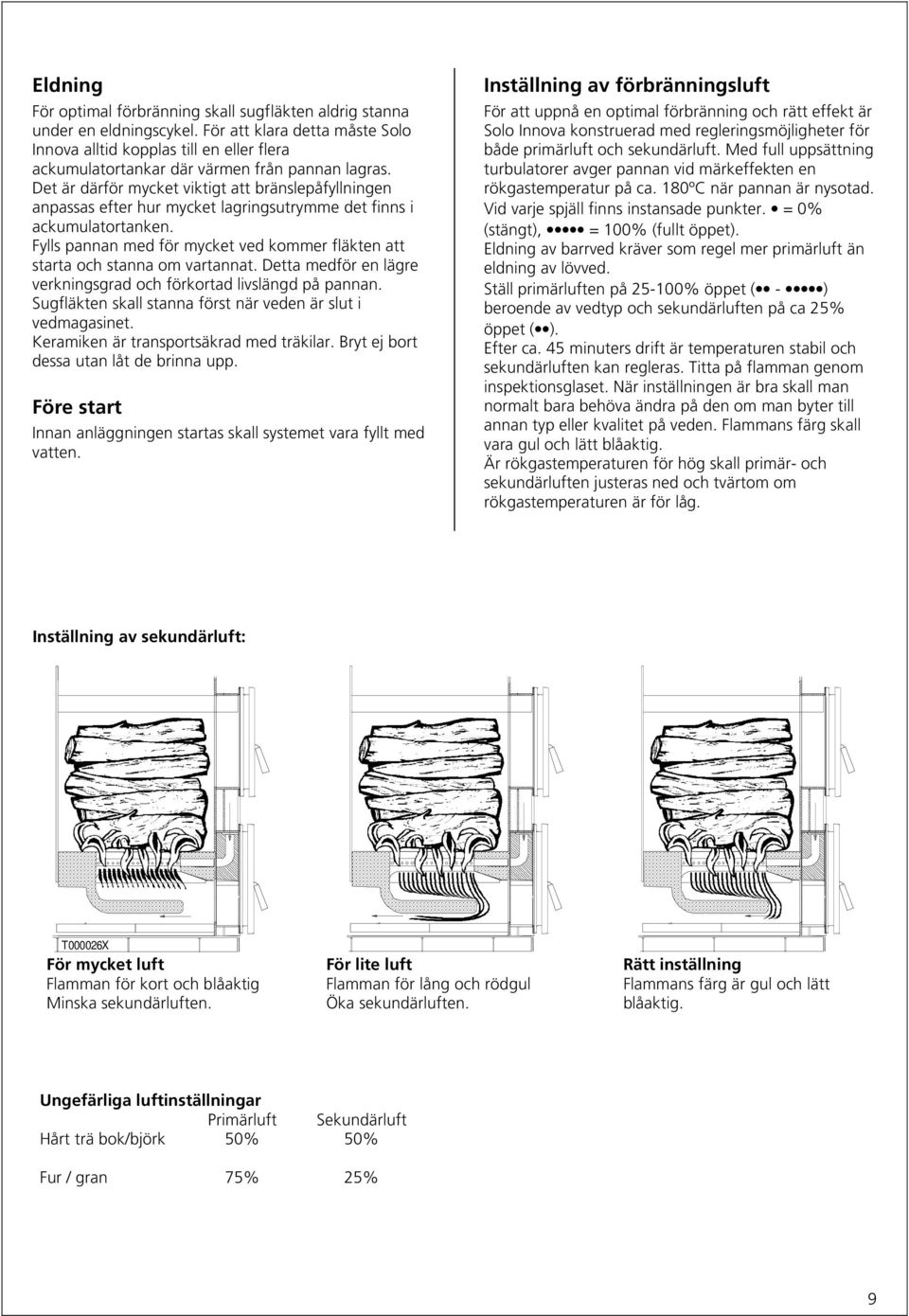 Det är därför mycket viktigt att bränslepåfyllningen anpassas efter hur mycket lagringsutrymme det finns i ackumulatortanken.