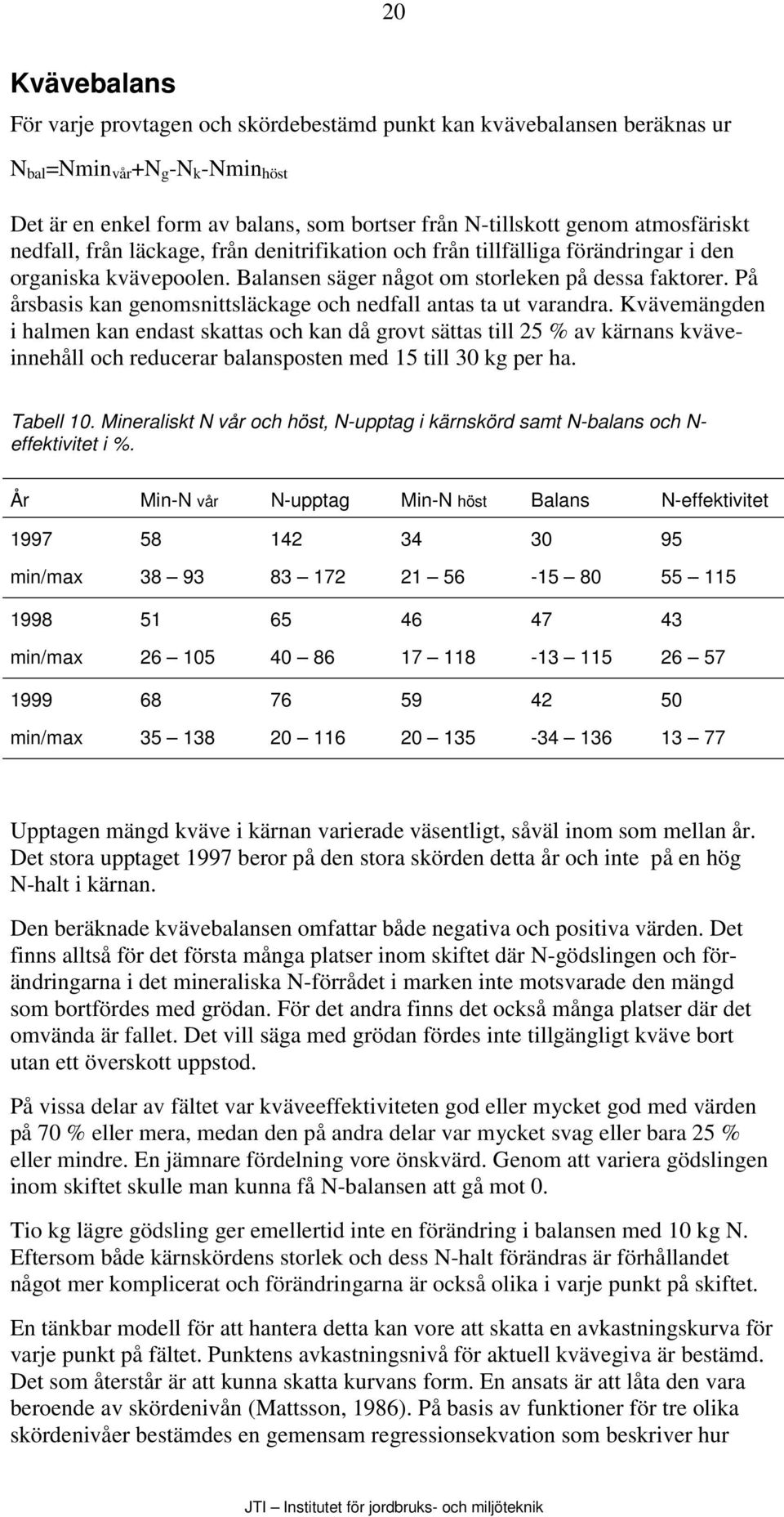 På årsbasis kan genomsnittsläckage och nedfall antas ta ut varandra.