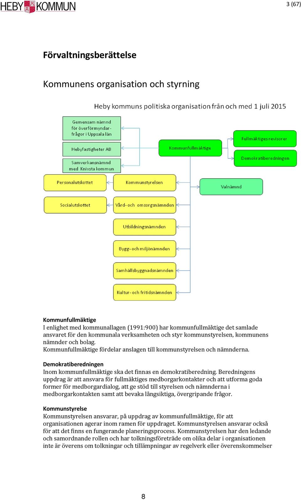 Demokratiberedningen Inom kommunfullmäktige ska det finnas en demokratiberedning.