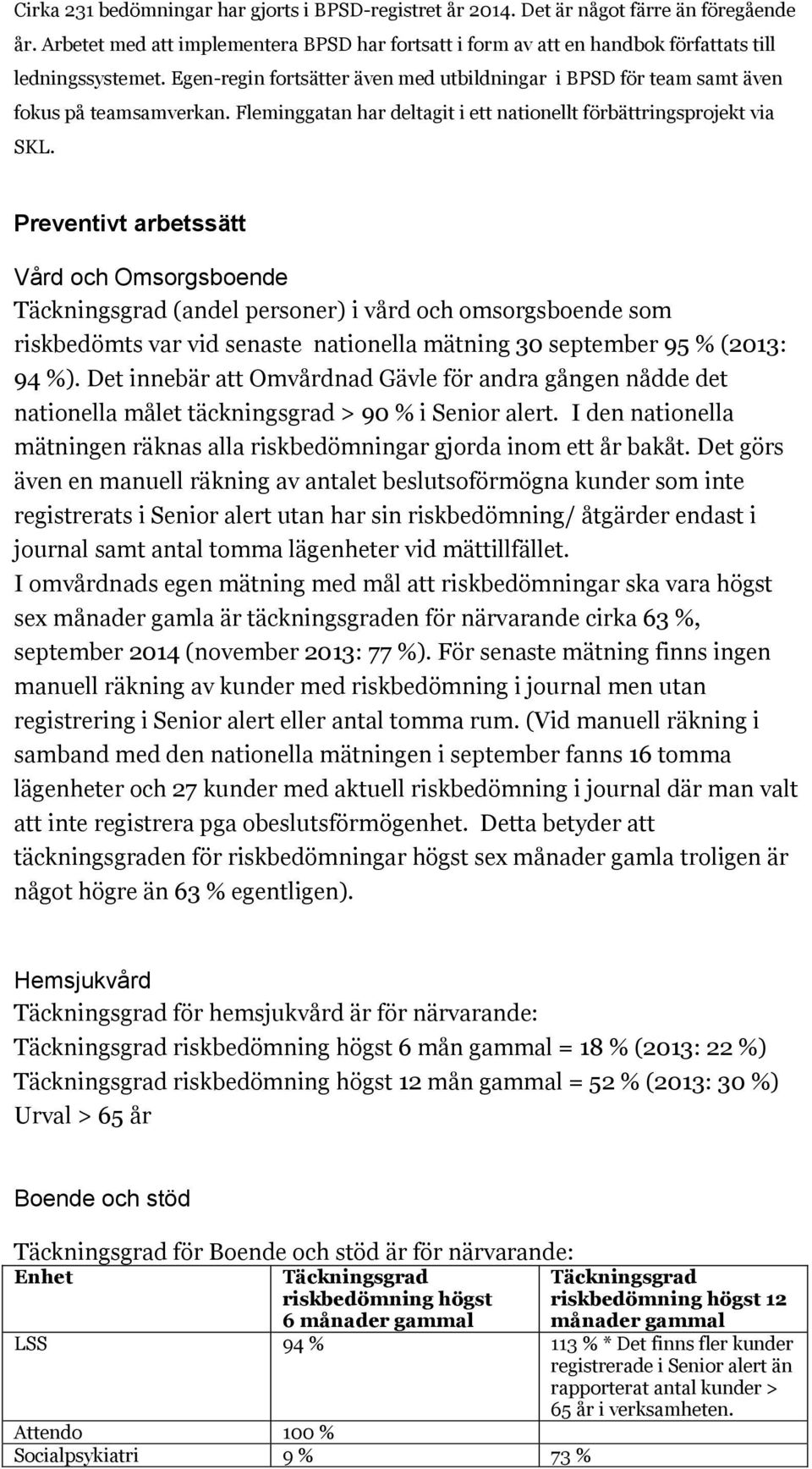 Fleminggatan har deltagit i ett nationellt förbättringsprojekt via SKL.