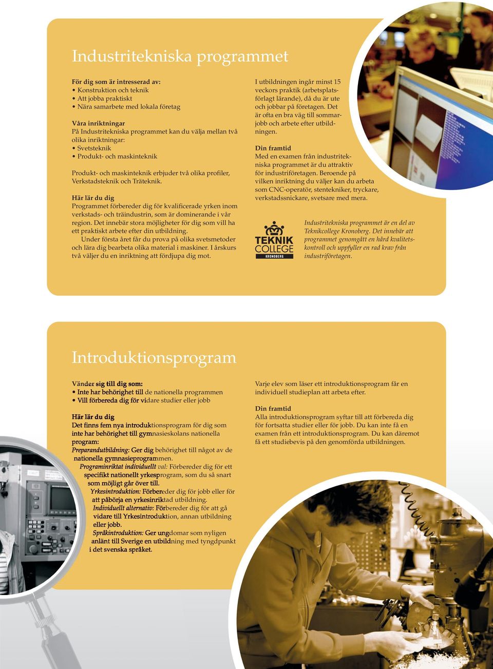 Programmet förbereder dig för kvalificerade yrken inom verkstads- och träindustrin, som är dominerande i vår region.