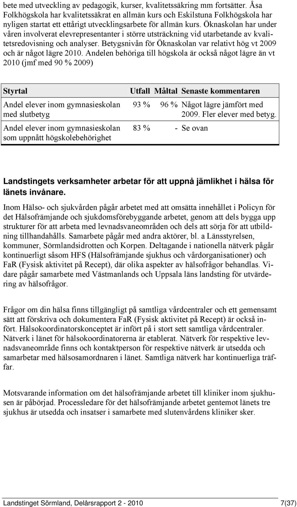 Öknaskolan har under våren involverat elevrepresentanter i större utsträckning vid utarbetande av kvalitetsredovisning och analyser.