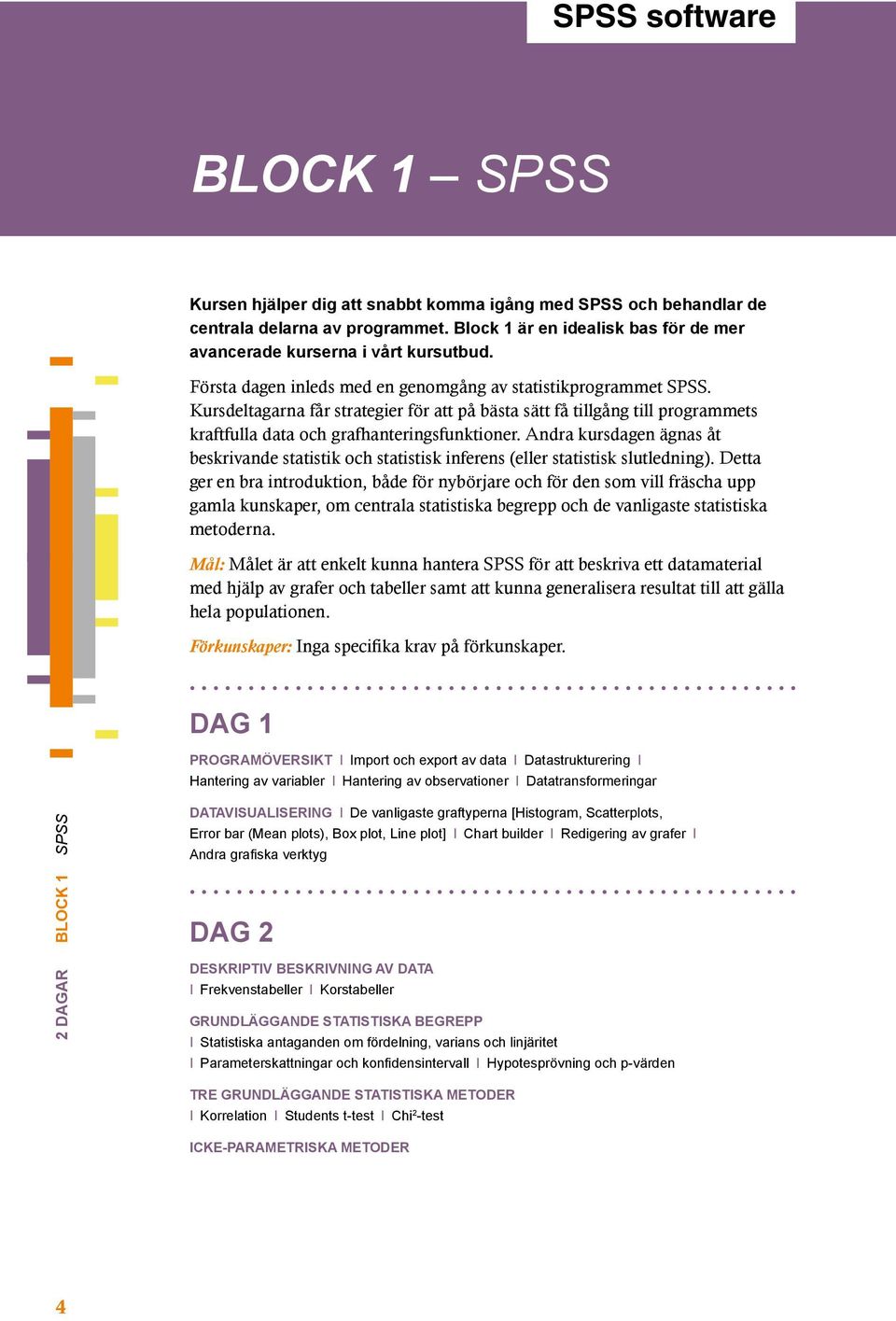 Kursdeltagarna får strategier för att på bästa sätt få tillgång till programmets kraftfulla data och grafhanteringsfunktioner.