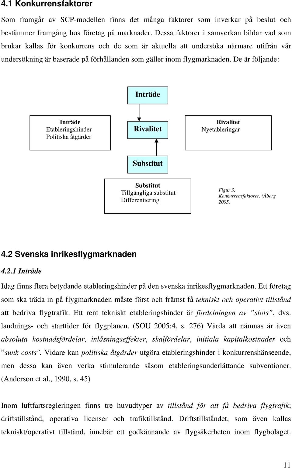 De är följande: Inträde Inträde Etableringshinder Politiska åtgärder Rivalitet Rivalitet Nyetableringar Substitut Substitut Tillgängliga substitut Differentiering Figur 3. Konkurrensfaktorer.