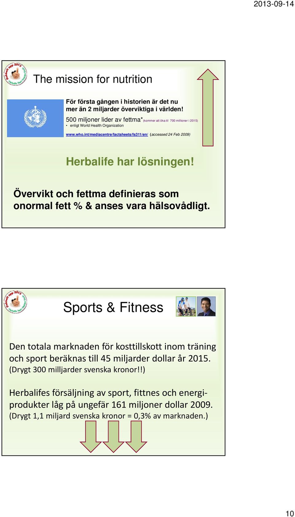 int/mediacentre/factsheets/fs311/en/ (accessed 24 Feb 2009) Herbalife har lösningen! Övervikt och fettma definieras som onormal fett % & anses vara hälsovådligt.