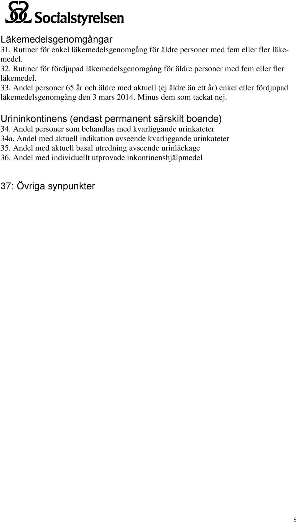 Andel personer 65 år och äldre med aktuell (ej äldre än ett år) enkel eller fördjupad läkemedelsgenomgång den 3 mars 2014. Minus dem som tackat nej.