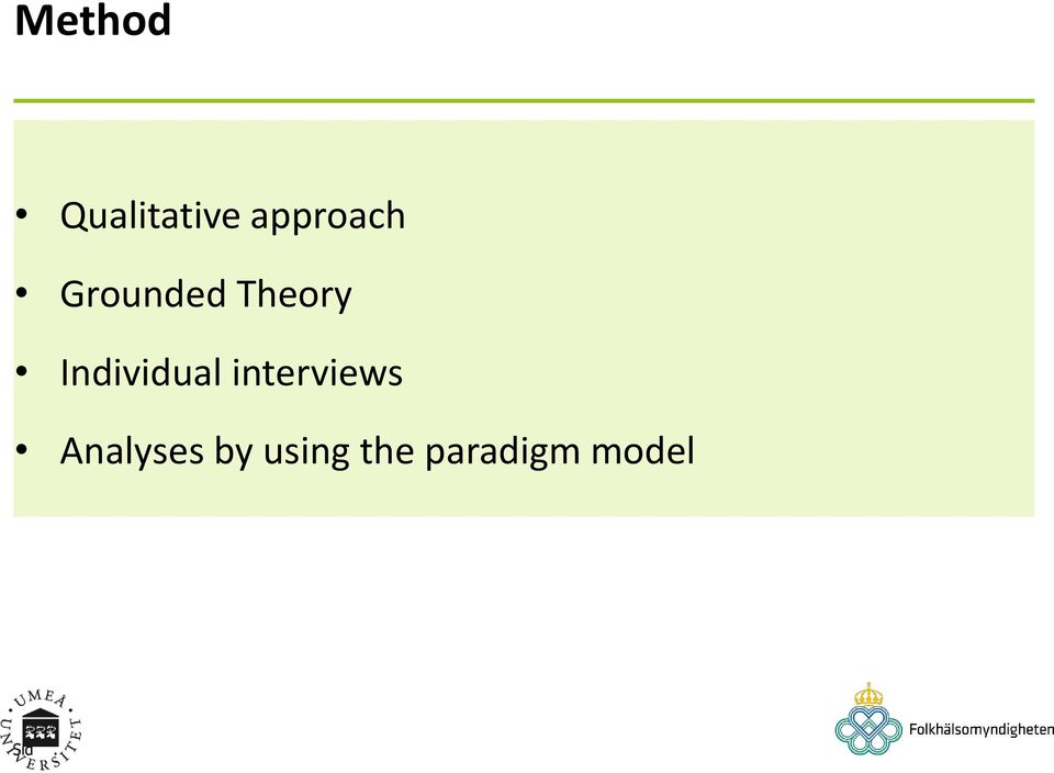 Individual interviews