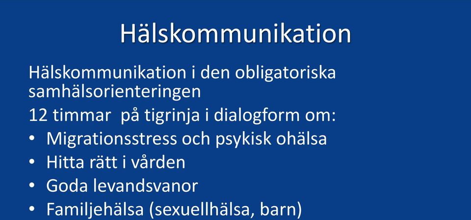 om: Migrationsstress och psykisk ohälsa Hitta rätt i