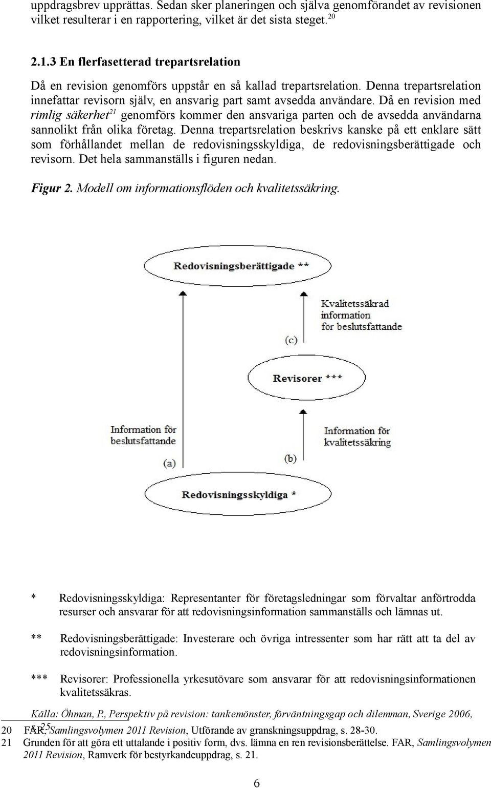 Då en revision med rimlig säkerhet 21 genomförs kommer den ansvariga parten och de avsedda användarna sannolikt från olika företag.