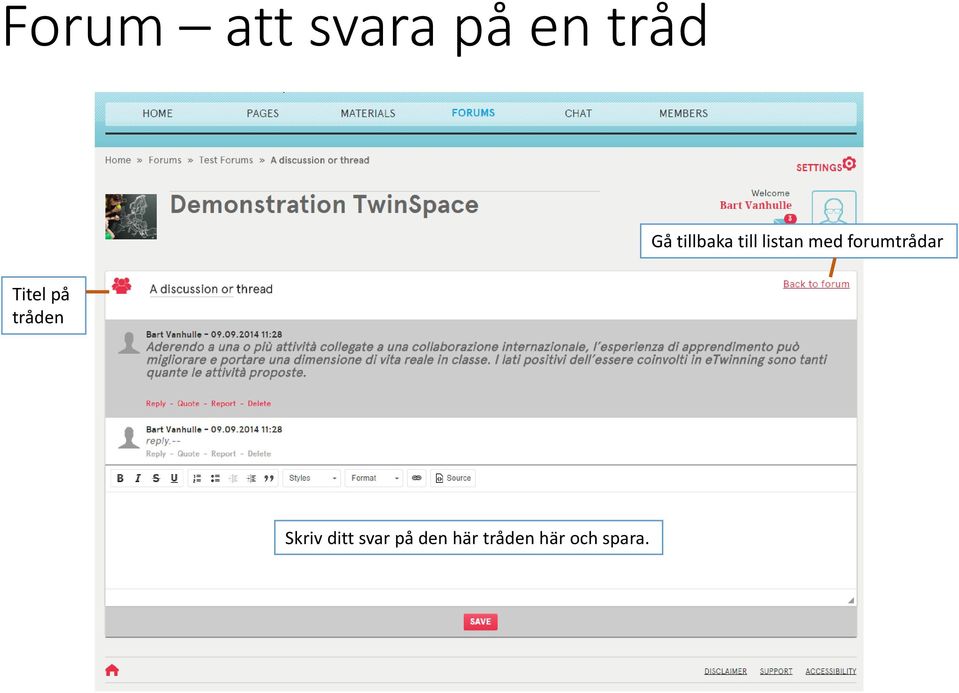 listan med forumtrådar Skriv