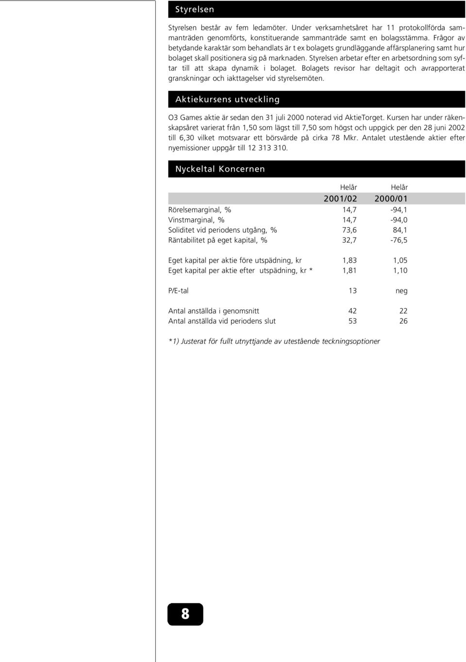 Styrelsen arbetar efter en arbetsordning som syftar till att skapa dynamik i bolaget. Bolagets revisor har deltagit och avrapporterat granskningar och iakttagelser vid styrelsemöten.