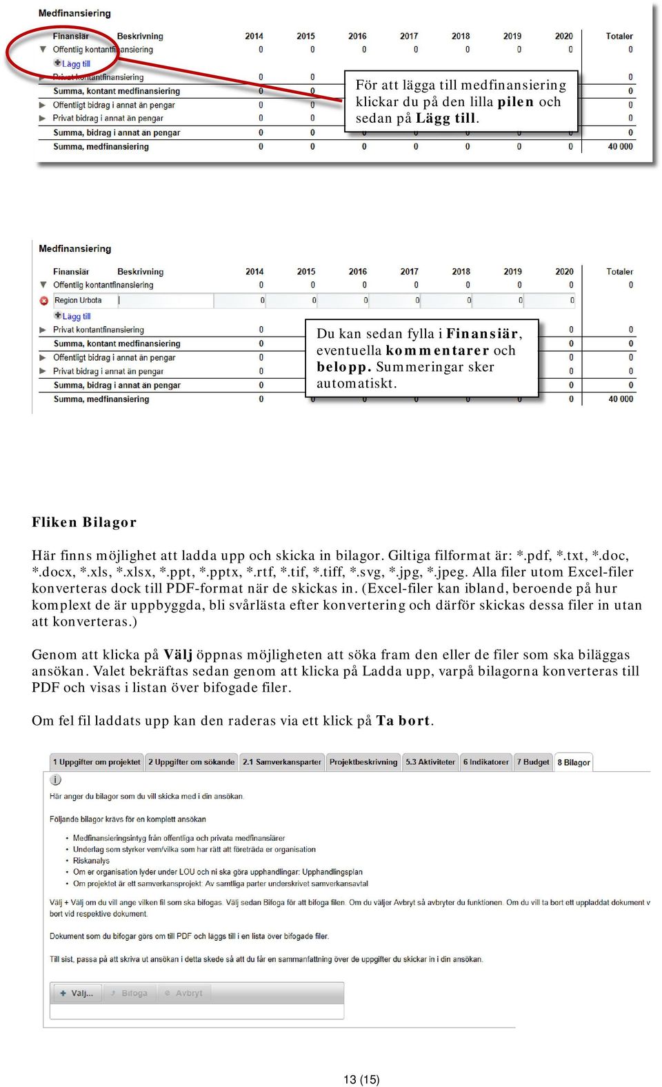 Alla filer utom Excel-filer konverteras dock till PDF-format när de skickas in.