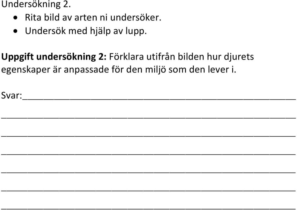 Uppgift undersökning 2: Förklara utifrån bilden