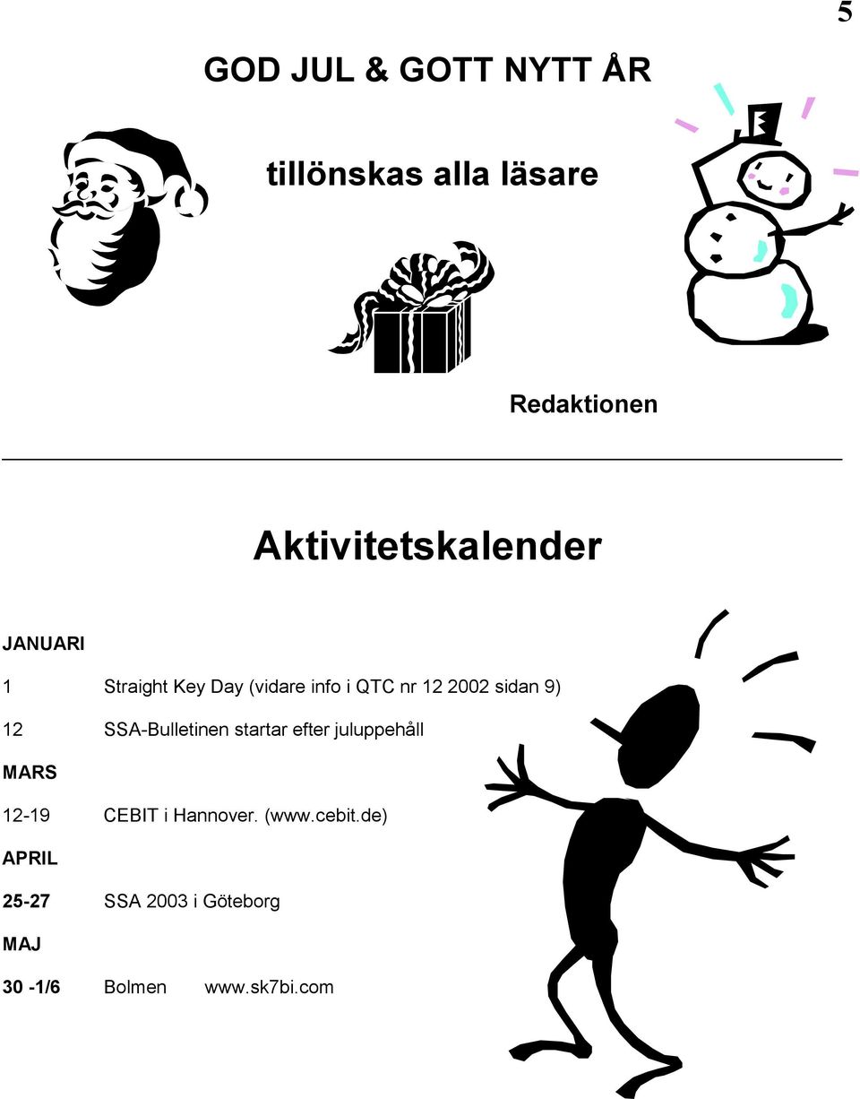 2002 sidan 9) 12 SSA-Bulletinen startar efter juluppehåll MARS 12-19