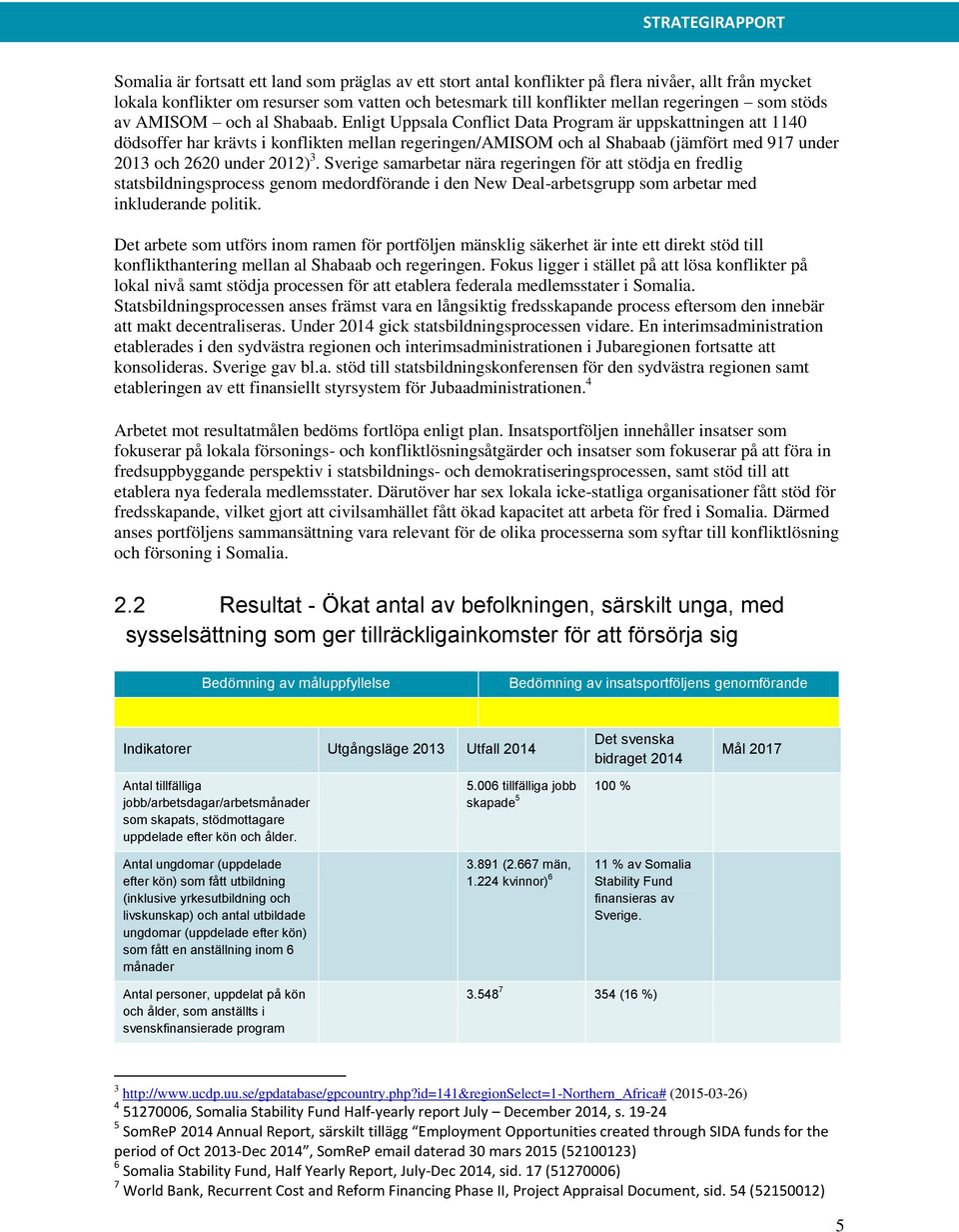 Enligt Uppsala Conflict Data Program är uppskattningen att 1140 dödsoffer har krävts i konflikten mellan regeringen/amisom och al Shabaab (jämfört med 917 under 2013 och 2620 under 2012) 3.