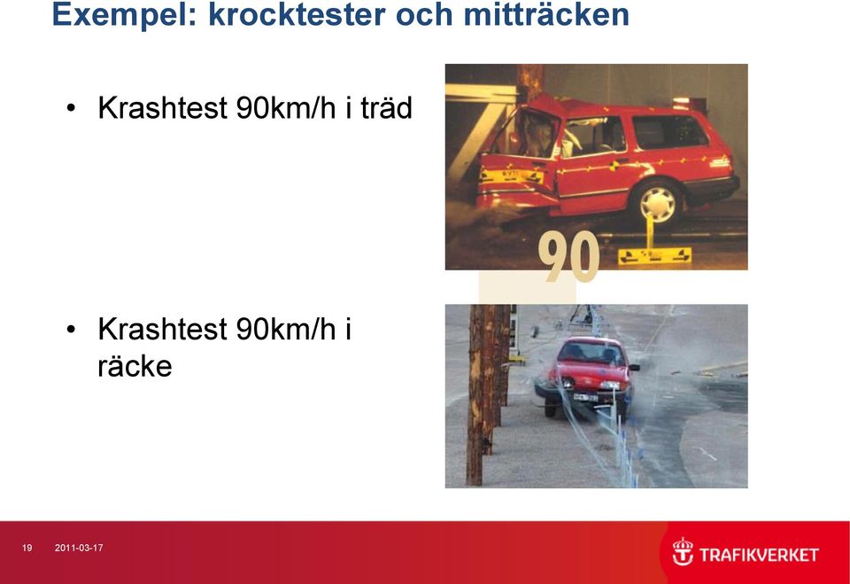 90km/h i träd Krashtest