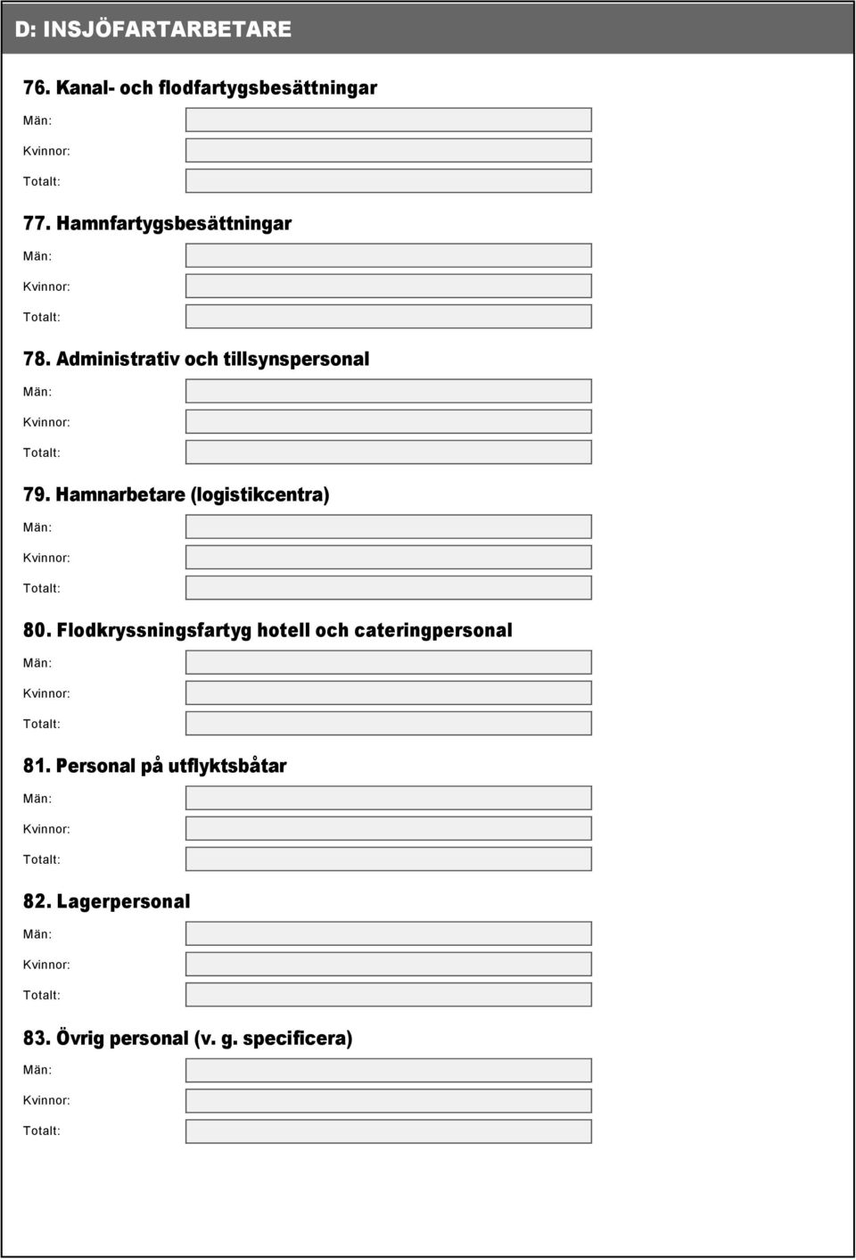 Hamnarbetare (logistikcentra) 80.