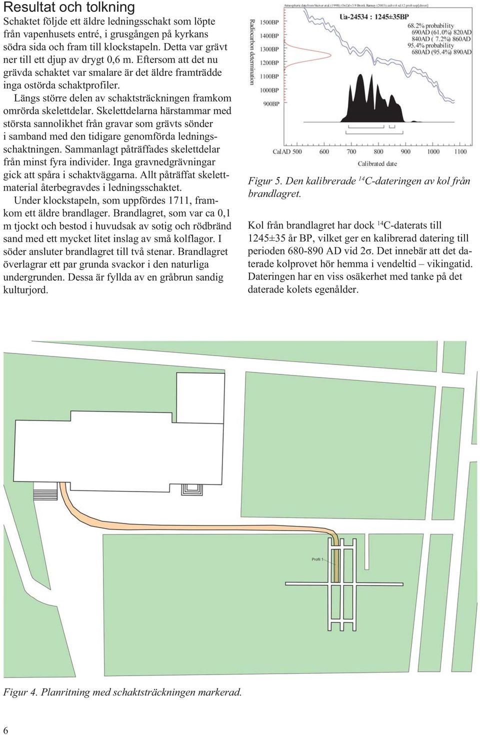 Längs större delen av schaktsträckningen framkom omrörda skelettdelar.