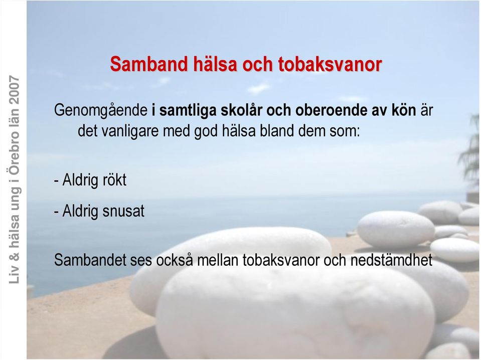 kön är det vanligare med god hälsa bland dem som: - Aldrig