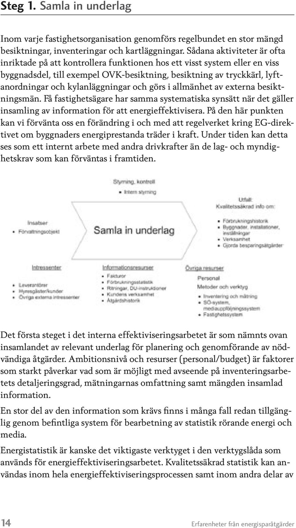 kylanläggningar och görs i allmänhet av externa besiktningsmän. Få fastighetsägare har samma systematiska synsätt när det gäller insamling av information för att energieffektivisera.