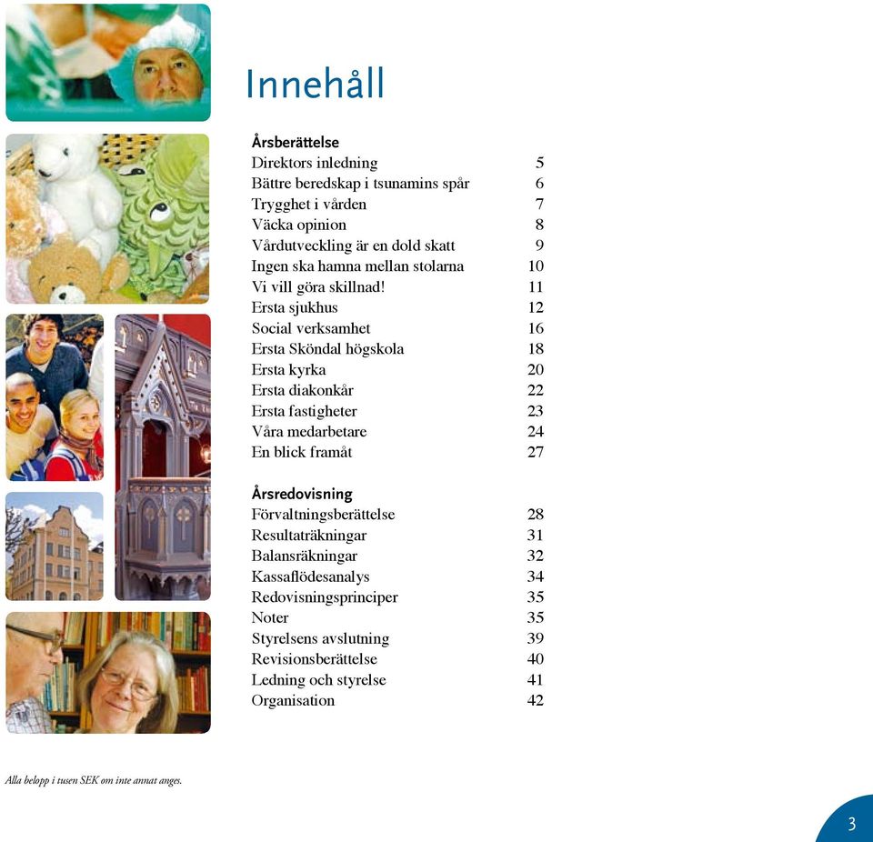 11 Ersta sjukhus 12 Social verksamhet 16 Ersta Sköndal högskola 18 Ersta kyrka 20 Ersta diakonkår 22 Ersta fastigheter 23 Våra medarbetare 24 En blick framåt