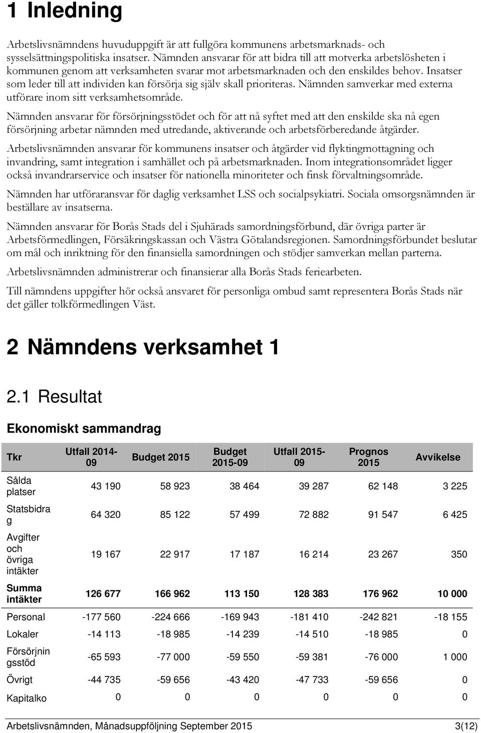 Insatser som leder till att individen kan försörja sig själv skall prioriteras. Nämnden samverkar med externa utförare inom sitt verksamhetsområde.