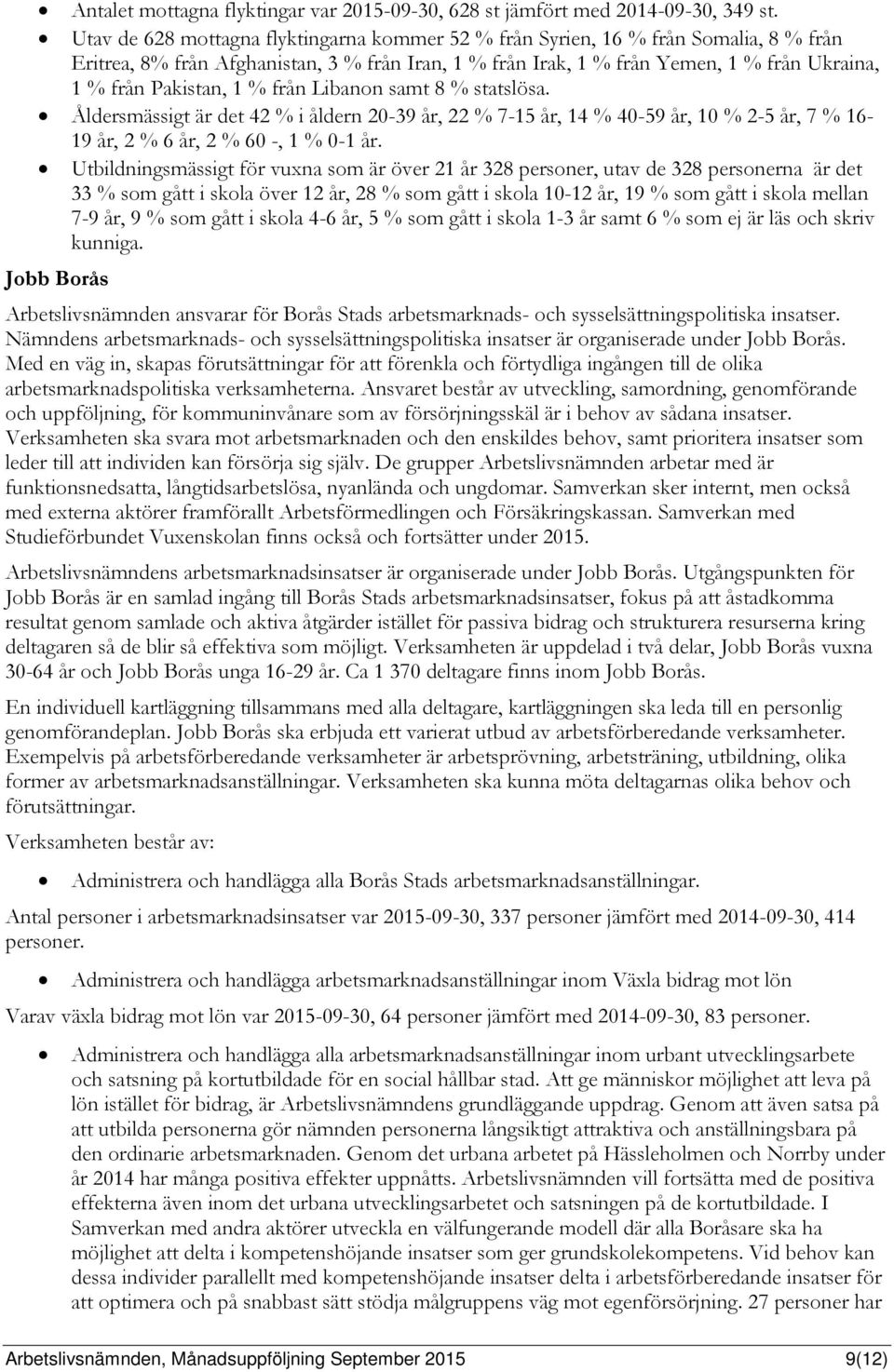 1 % från Libanon samt 8 % statslösa. Åldersmässigt är det 42 % i åldern 20-39 år, 22 % 7-15 år, 14 % 40-59 år, 10 % 2-5 år, 7 % 16-19 år, 2 % 6 år, 2 % 60 -, 1 % 0-1 år.