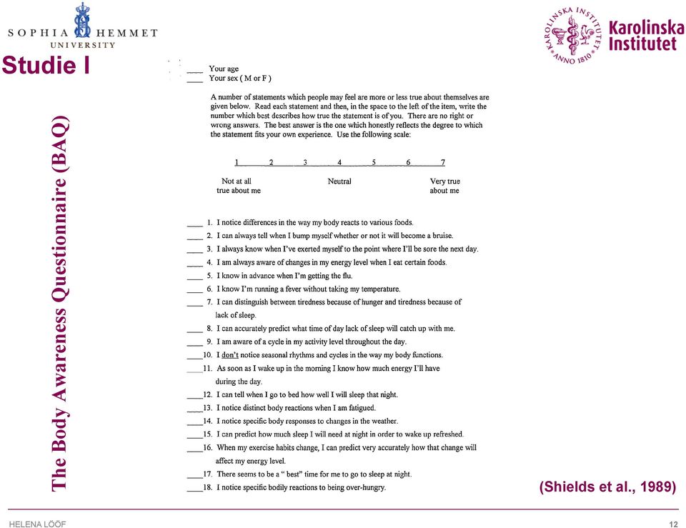 (BAQ) Studie I