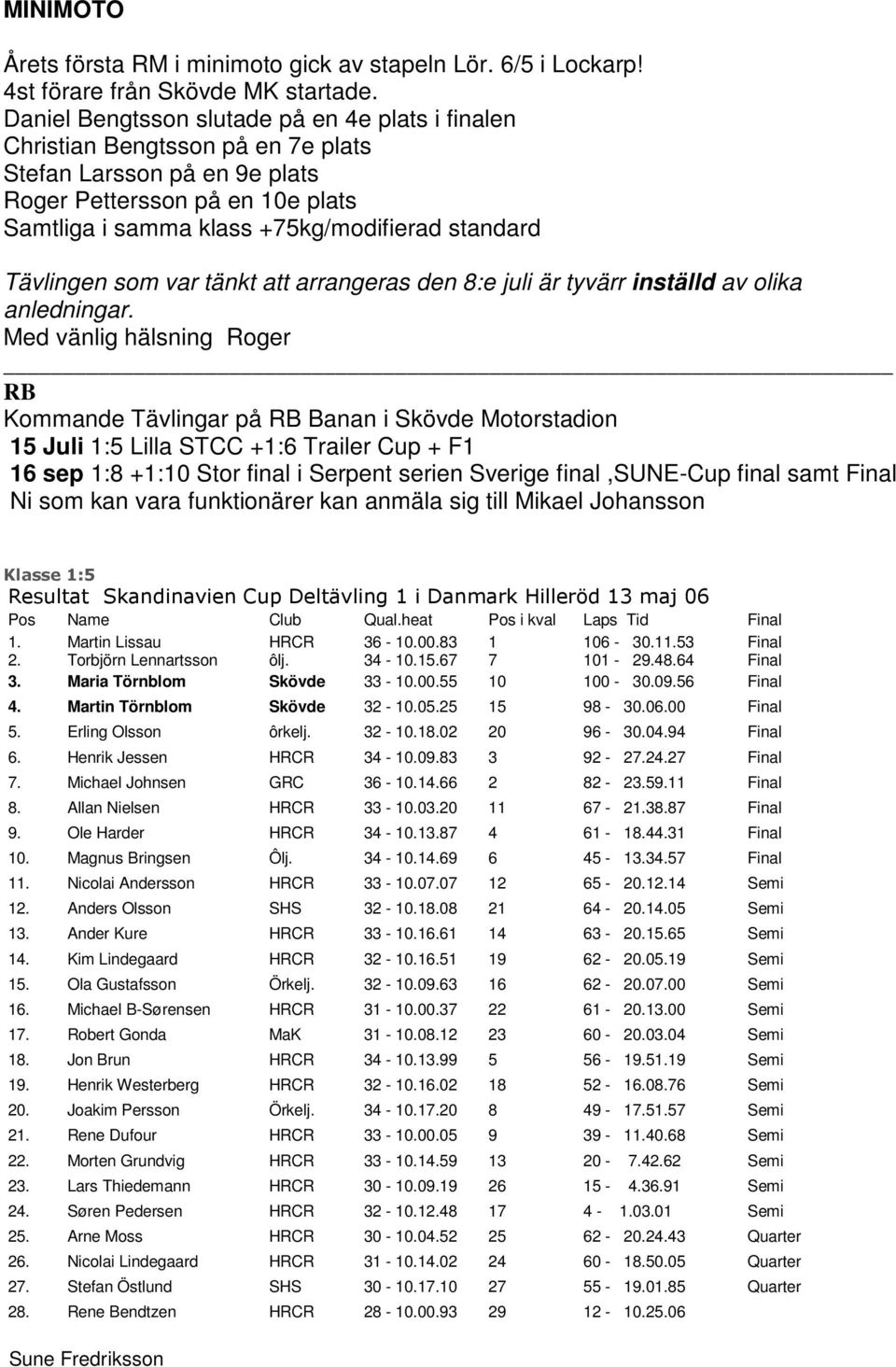 Tävlingen som var tänkt att arrangeras den 8:e juli är tyvärr inställd av olika anledningar.