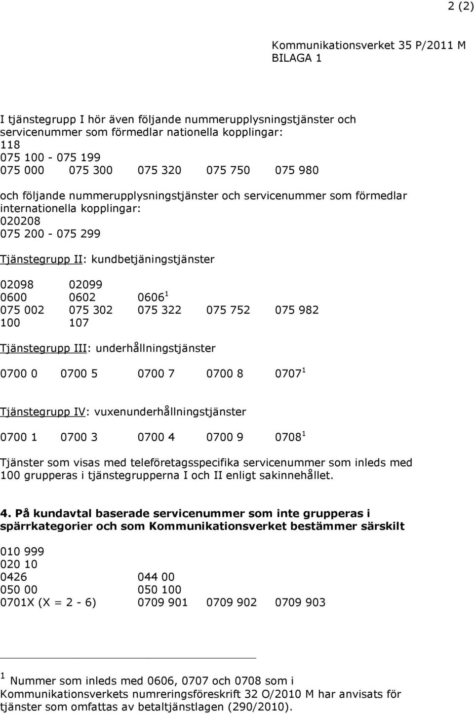 302 075 322 075 752 075 982 100 107 Tjänstegrupp III: underhållningstjänster 0700 0 0700 5 0700 7 0700 8 0707 1 Tjänstegrupp IV: vuxenunderhållningstjänster 0700 1 0700 3 0700 4 0700 9 0708 1