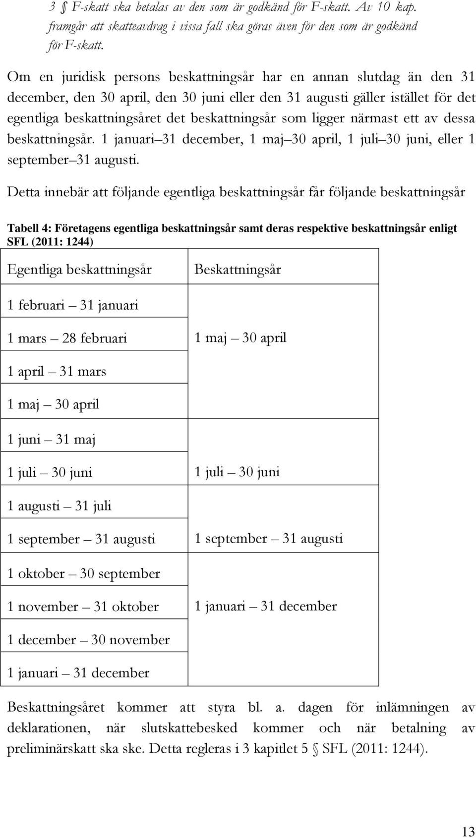 ligger närmast ett av dessa beskattningsår. 1 januari 31 december, 1 maj 30 april, 1 juli 30 juni, eller 1 september 31 augusti.