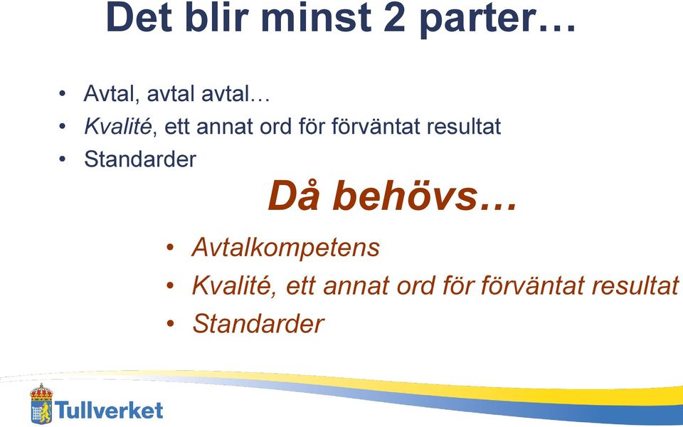 Standarder Då behövs Avtalkompetens 