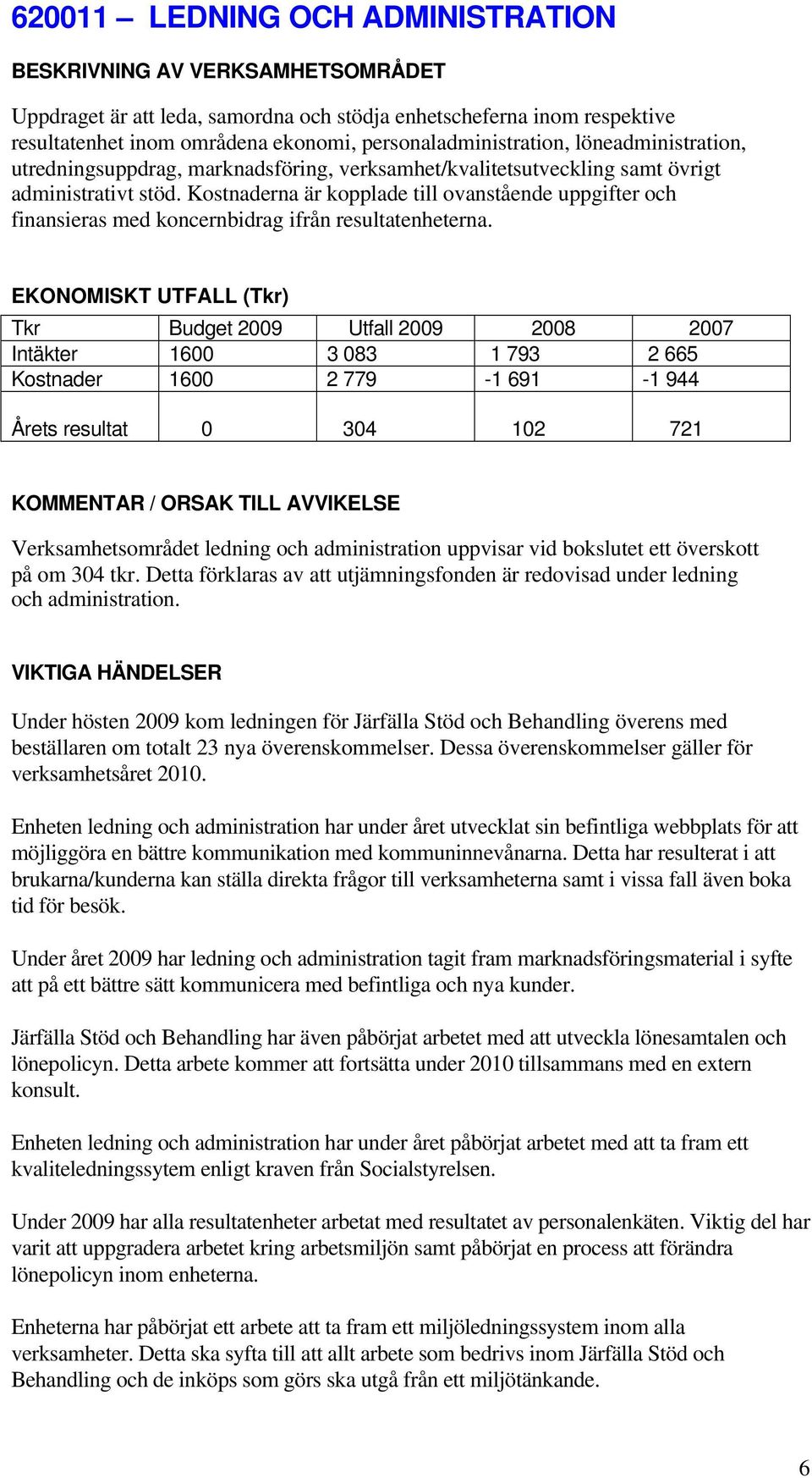 Kostnaderna är kopplade till ovanstående uppgifter och finansieras med koncernbidrag ifrån resultatenheterna.