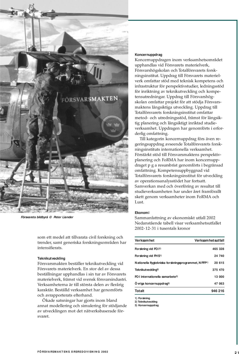 Uppdrag till Försvarshögskolan omfattar projekt för att stödja Försvarsmaktens långsiktiga utveckling.